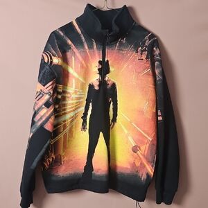 Black and Orange Graphic Sweatshirt